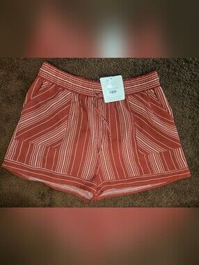 Staccato Women's Rust Stripe Drawstring Shorts